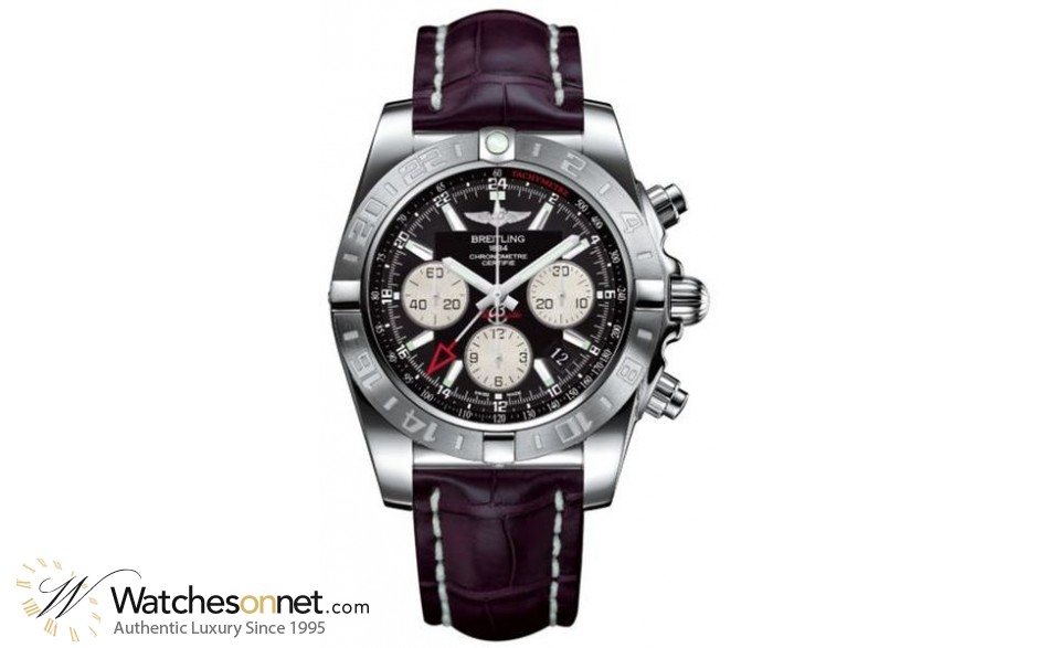 Breitling Chronomat 44 GMT  Automatic Men's Watch, Stainless Steel, Black Dial, AB042011.BB56.736P