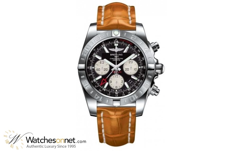 Breitling Chronomat 44 GMT  Automatic Men's Watch, Stainless Steel, Black Dial, AB042011.BB56.767P