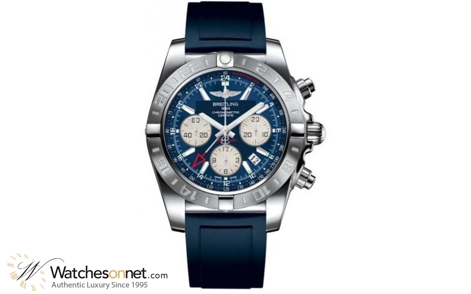 Breitling Chronomat 44 GMT  Automatic Men's Watch, Stainless Steel, Blue Dial, AB042011.C851.145S