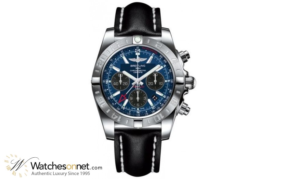 Breitling Chronomat 44 GMT  Automatic Men's Watch, Stainless Steel, Blue Dial, AB042011.C852.436X
