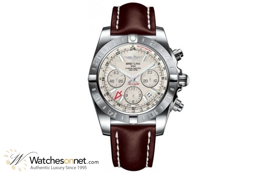 Breitling Chronomat 44 GMT  Automatic Men's Watch, Stainless Steel, Silver Dial, AB042011.G745.438X