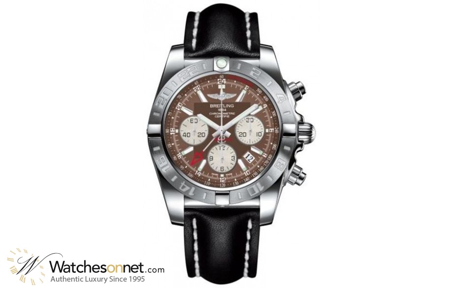 Breitling Chronomat 44 GMT  Automatic Men's Watch, Stainless Steel, Brown Dial, AB042011.Q589.436X