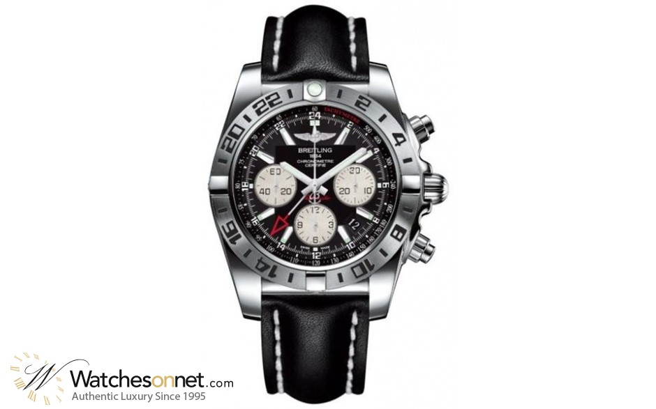 Breitling Chronomat 44 GMT  Automatic Men's Watch, Stainless Steel, Black Dial, AB0420B9.BB56.436X
