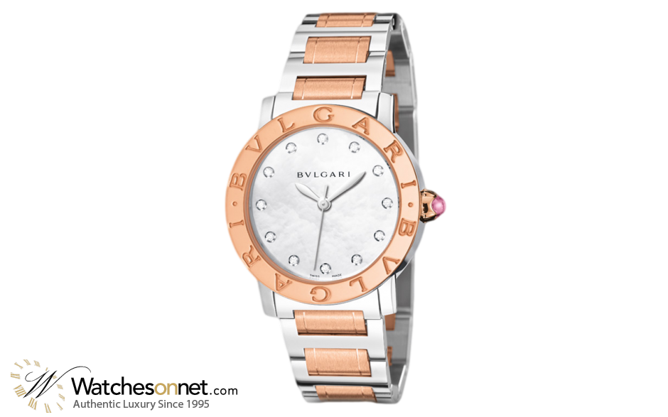 Bvlgari Diagono  Chronograph Automatic Women's Watch, 18K Rose Gold, White Dial, BBL33WSPG/12