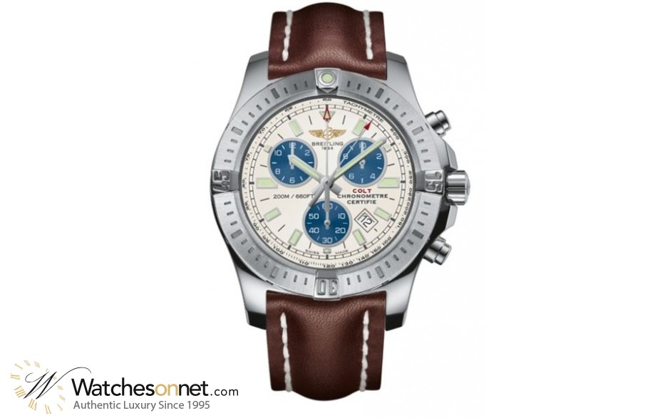 Breitling Colt  Chronograph Quartz Men's Watch, Stainless Steel, Silver Dial, A7338811.G790.437X