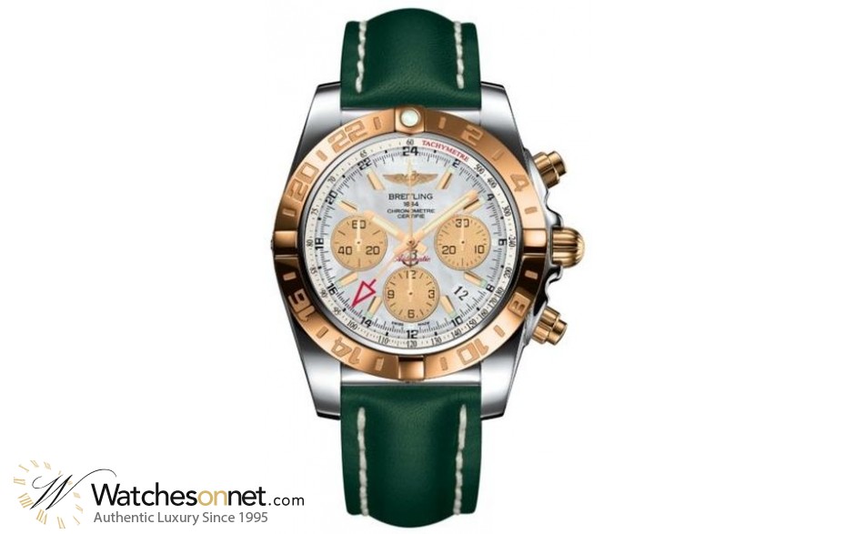 Breitling Chronomat 44 GMT  Automatic Men's Watch, Stainless Steel & Rose Gold, White Dial, CB042012.A739.191X