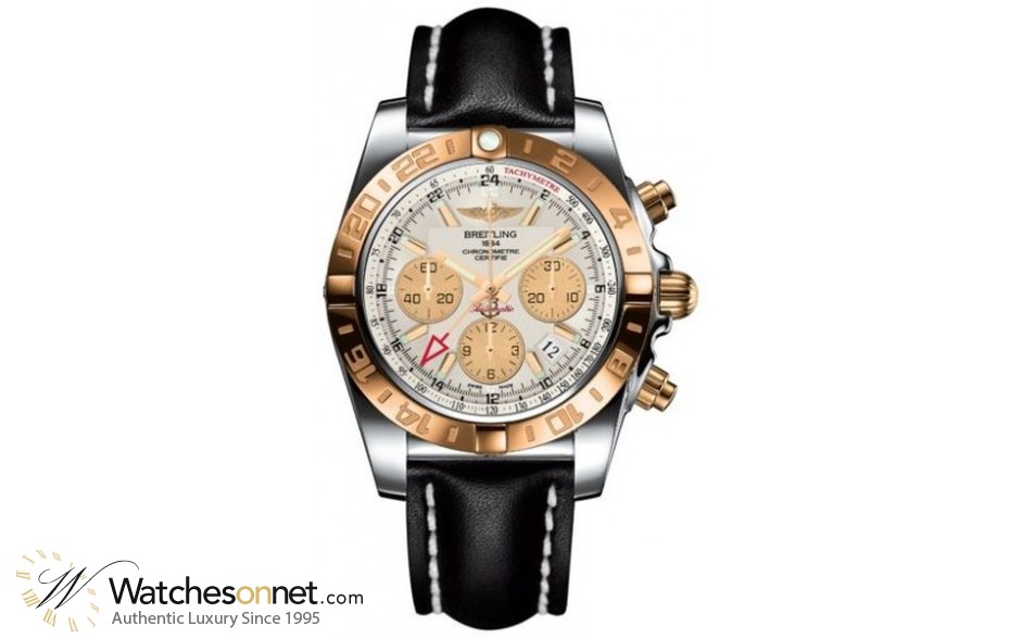 Breitling Chronomat 44 GMT  Automatic Men's Watch, Stainless Steel & Rose Gold, Silver Dial, CB042012.G755.435X