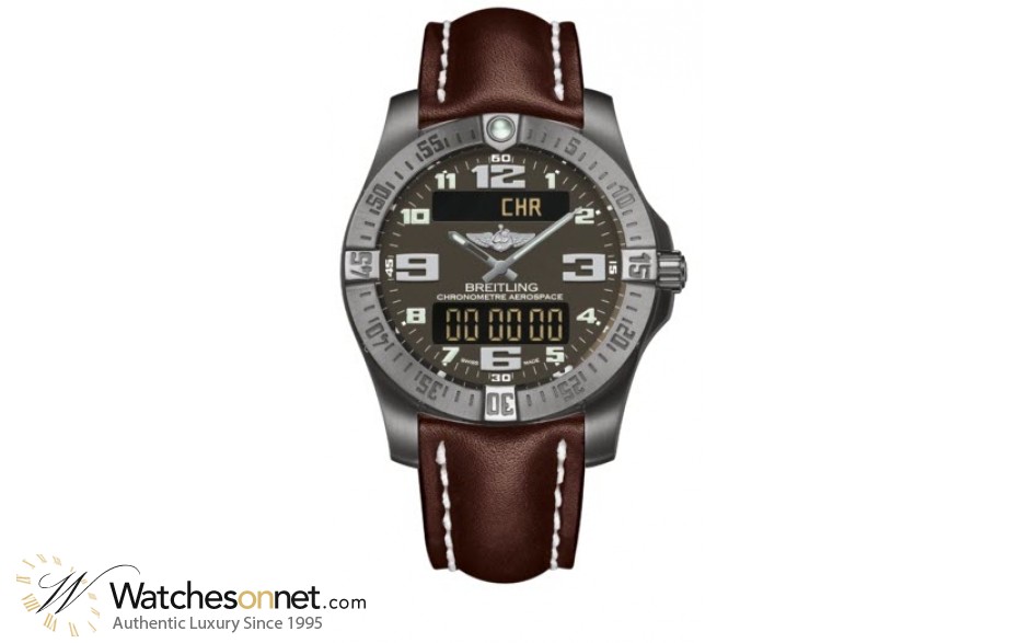 Breitling Aerospace Evo  Chronograph LCD Display Quartz Men's Watch, Titanium, Grey Dial, E7936310.F562.437X
