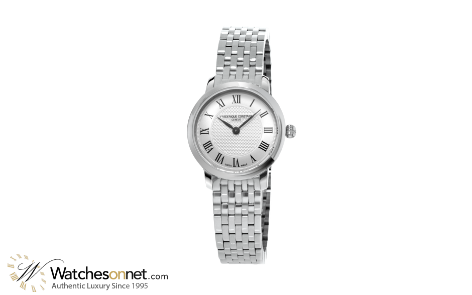 Frederique Constant Slimline  Quartz Women's Watch, Stainless Steel, Silver Dial, FC-200MCS6B