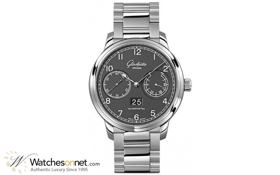 Glashutte Original Senator  Automatic Men's Watch, Stainless Steel, Grey Dial, 100-14-02-02-14