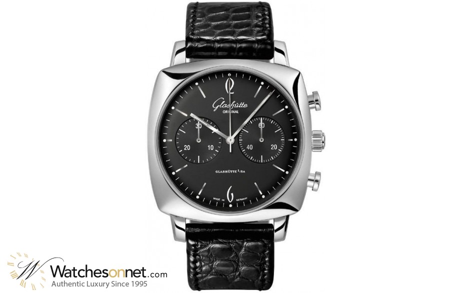 Glashutte Original Sixties  Chronograph Automatic Men's Watch, Stainless Steel, Black Dial, 1-39-34-02-32-04