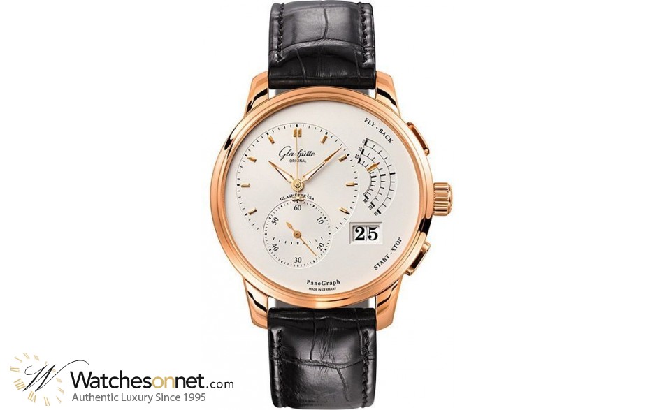 Glashutte Original PanoGraph  Chronograph Flyback Men's Watch, 18K Rose Gold, Silver Dial, 1-61-03-25-15-04