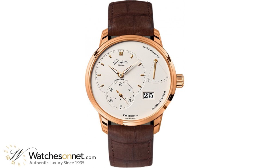 Glashutte Original PanoReserve  Automatic Men's Watch, 18K Rose Gold, Silver Dial, 1-65-01-25-15-05