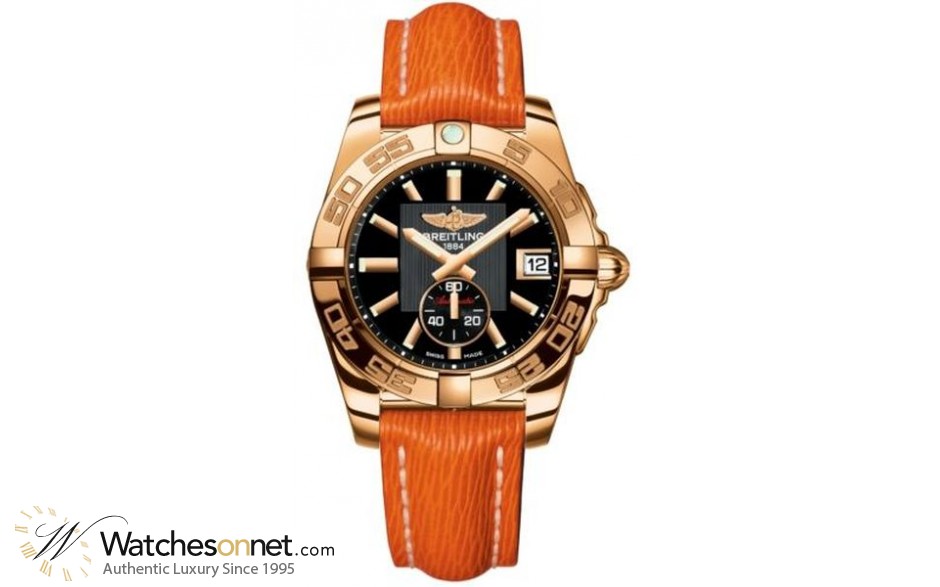Breitling Galactic 36 Automatic  Automatic Unisex Watch, 18K Rose Gold, Black Dial, H3733012.BA54.217X