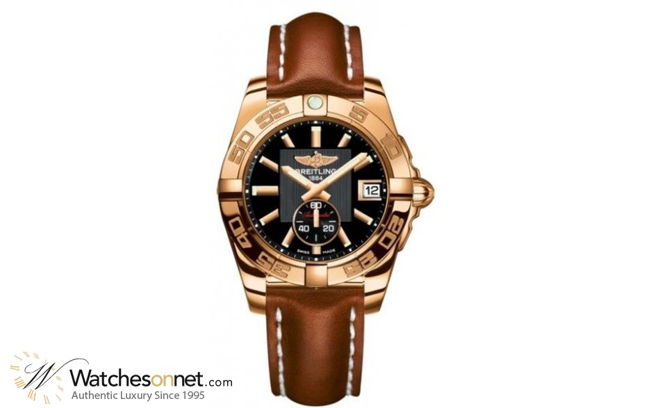 Breitling Galactic 36 Automatic  Automatic Unisex Watch, 18K Rose Gold, Black Dial, H3733012.BA54.412X