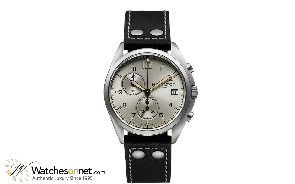 Hamilton Aviation  Chronograph Quartz Men's Watch, Stainless Steel, Black Dial, H76512755