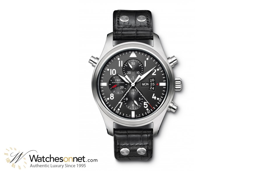IWC Pilots  Chronograph Automatic Men's Watch, Stainless Steel, Black Dial, IW377801