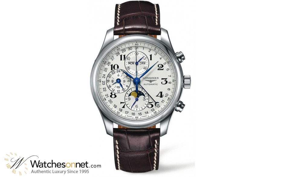 Longines Master  Chronograph Automatic Men's Watch, Stainless Steel, White Dial, L2.773.4.78.3