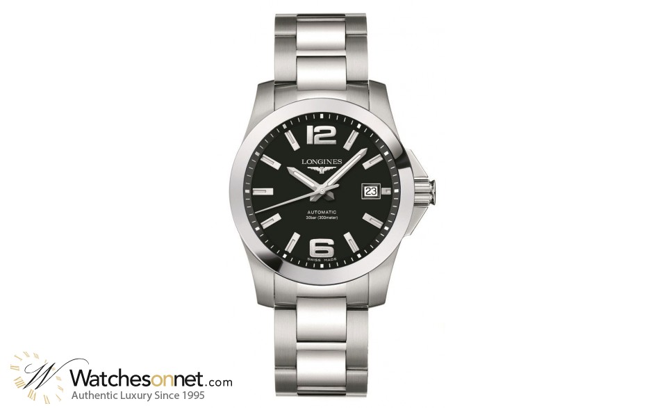 Longines Conquest  Automatic Men's Watch, Stainless Steel, Black Dial, L3.676.4.58.6