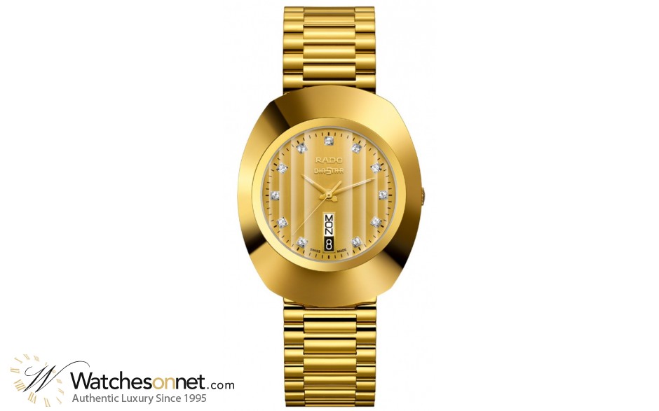 Rado Original  Quartz Men's Watch, Stainless Steel, Champagne & Diamonds Dial, R12304303