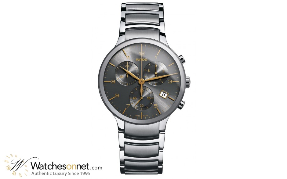 Rado Centrix  Chronograph Quartz Men's Watch, Stainless Steel, Grey Dial, R30122103