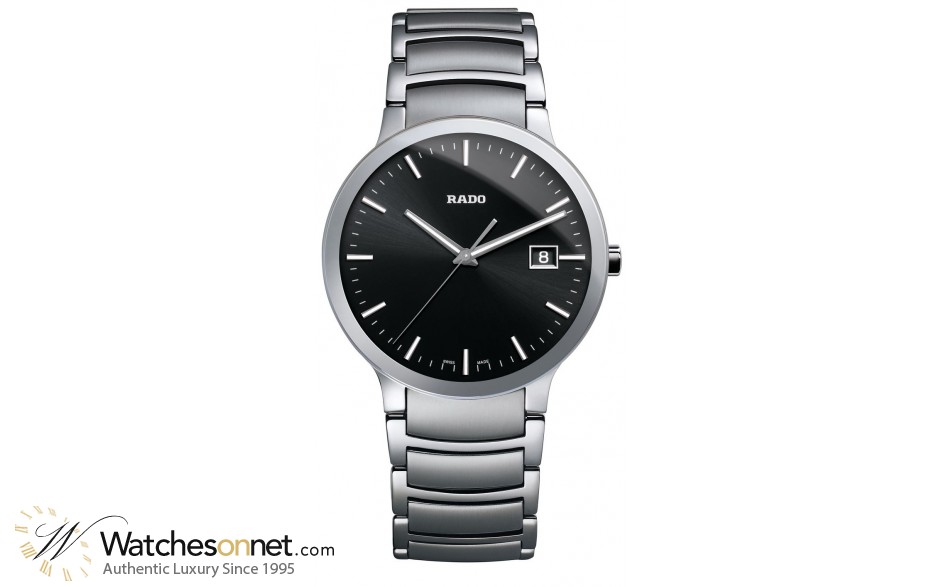 Rado Centrix  Quartz Unisex Watch, Stainless Steel, Black Dial, R30927153