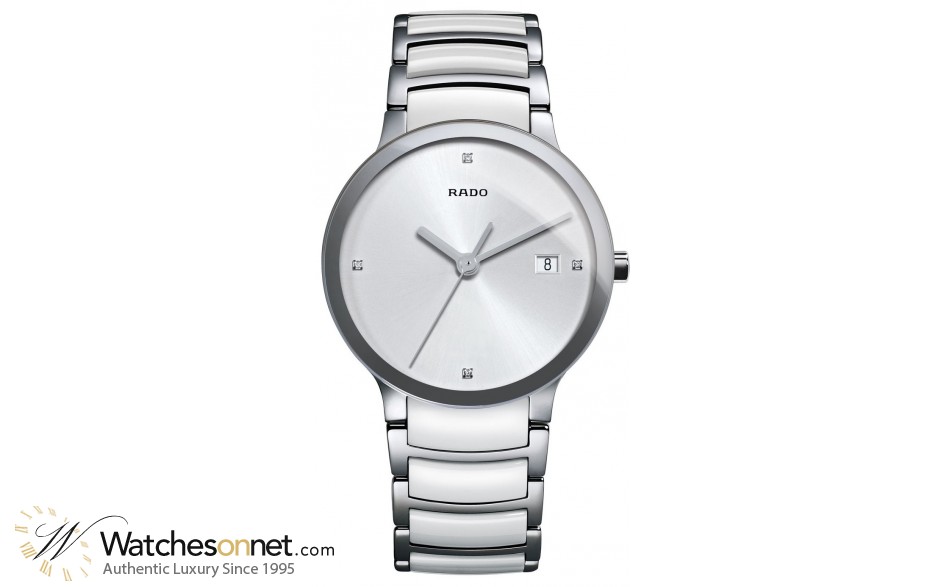 Rado Centrix  Quartz Unisex Watch, Ceramic, Silver Dial, R30927722
