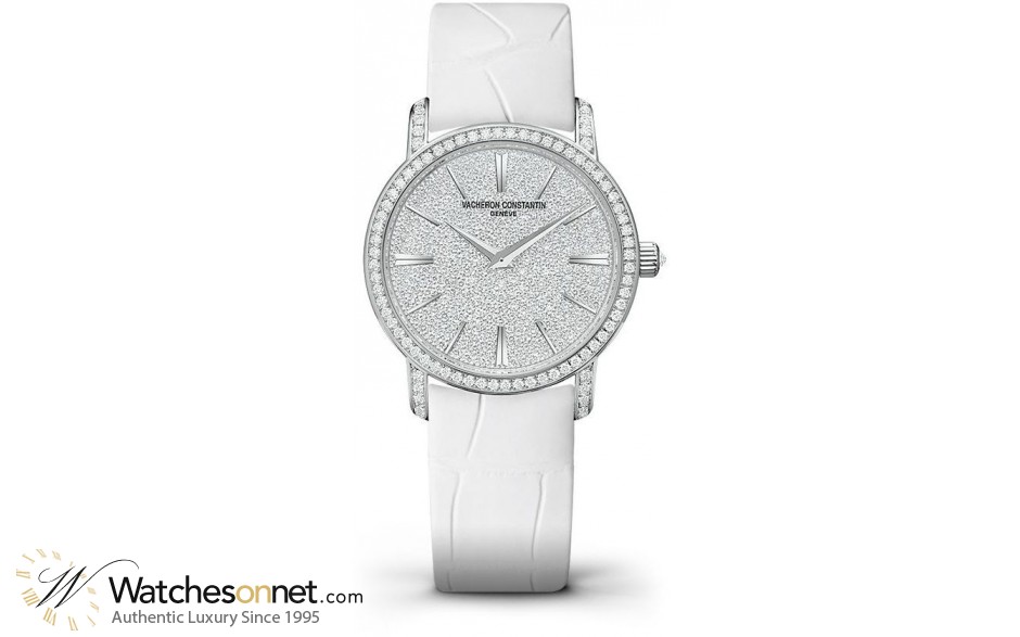 Vacheron Constantin Patrimony Traditionnelle  Quartz Women's Watch, 18K White Gold & Diamonds, Diamond Pave Dial, 25559/000G-9280