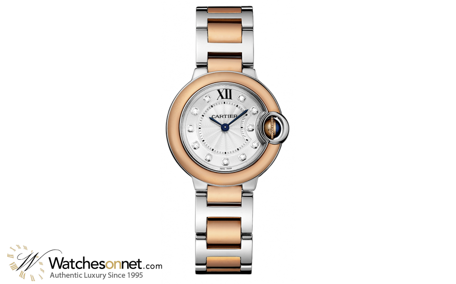 Cartier Ballon Bleu  Quartz Women's Watch, Steel & 18K Rose Gold, Silver Dial, W3BB0005