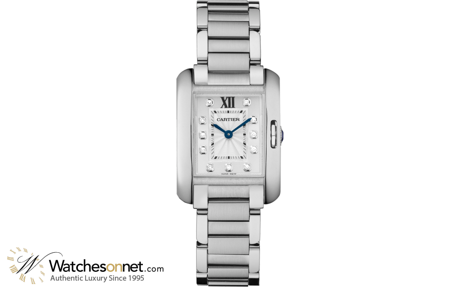 Cartier Tank Anglaise  Automatic Women's Watch, Stainless Steel, Silver Dial, W4TA0003
