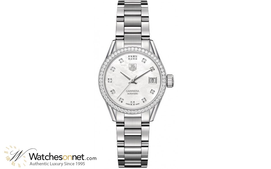 Tag Heuer Carrera  Automatic Women's Watch, Stainless Steel, Mother Of Pearl Dial, WAR2415.BA0776