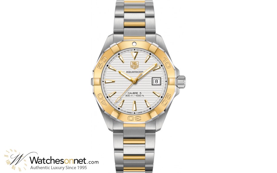 Tag Heuer Aquaracer  Automatic Men's Watch, Stainless Steel & Rose Gold, Silver Dial, WAY2151.BD0912