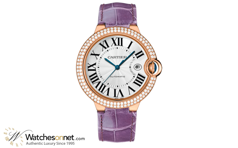 Cartier Ballon Bleu  Automatic Men's Watch, 18K Rose Gold, Silver Dial, WE900851
