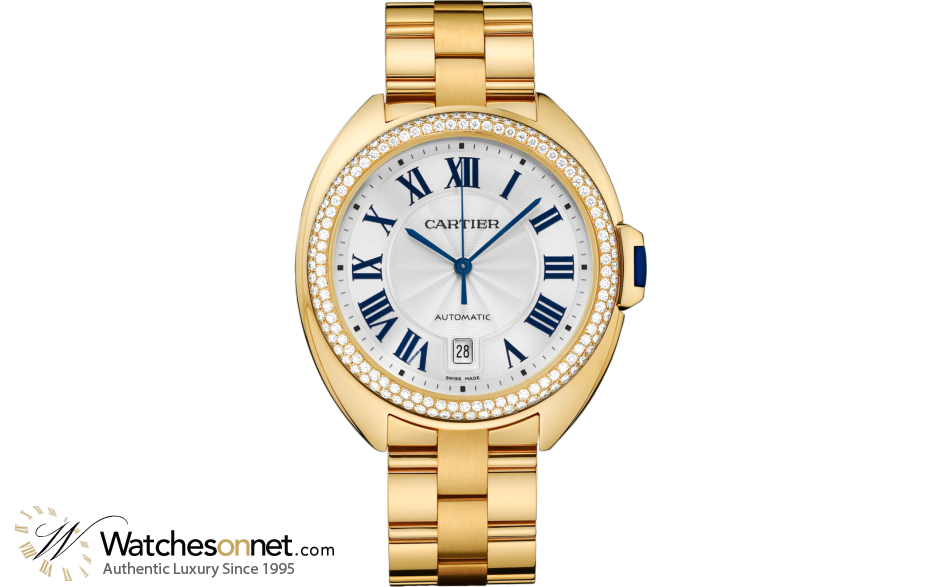 Cartier Cle De Cartier  Automatic Women's Watch, 18K Yellow Gold, Silver Dial, WJCL0010