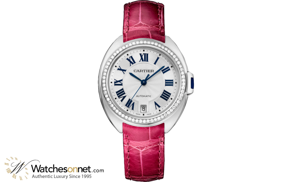 Cartier Cle De Cartier  Automatic Women's Watch, 18K White Gold, Silver Dial, WJCL0014