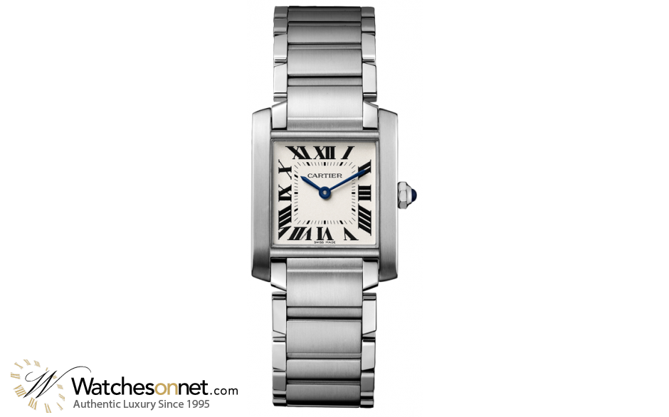 Cartier Tank Francaise  Quartz Women's Watch, Stainless Steel, Silver Dial, WSTA0005