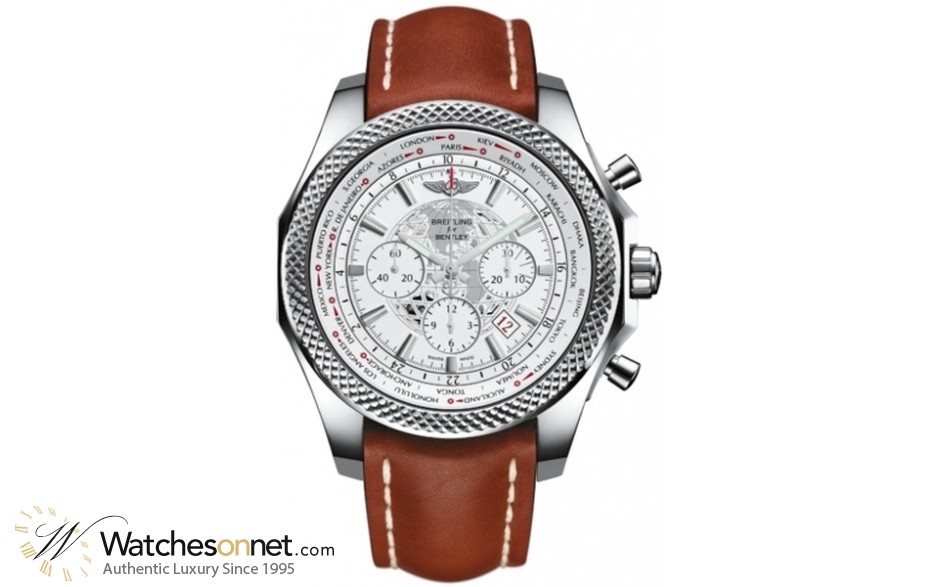 Breitling Bentley B05 Unitime  Chronograph Automatic Men's Watch, Stainless Steel, White Dial, AB0521U0.A755.439X