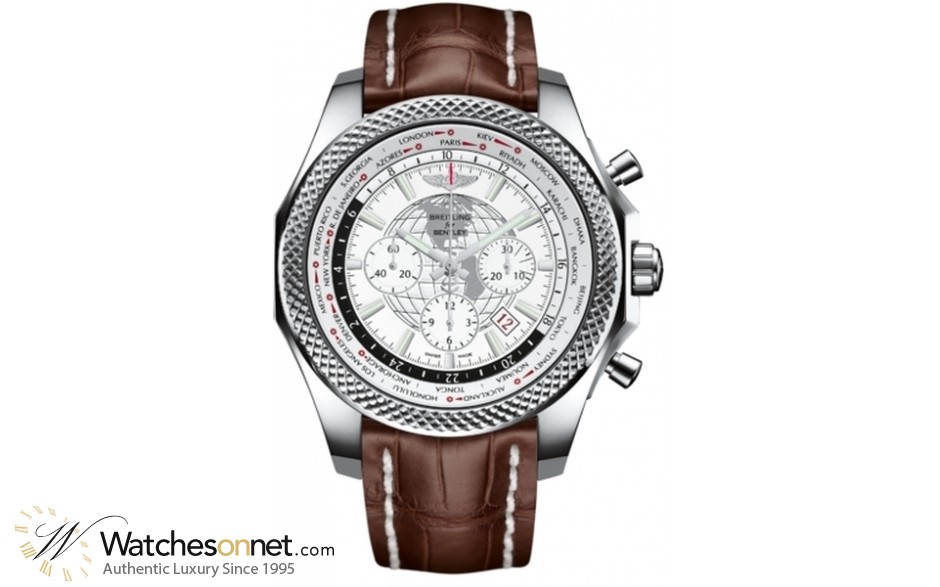 Breitling Bentley B05 Unitime  Chronograph Automatic Men's Watch, Stainless Steel, White Dial, AB0521U0.A768.756P