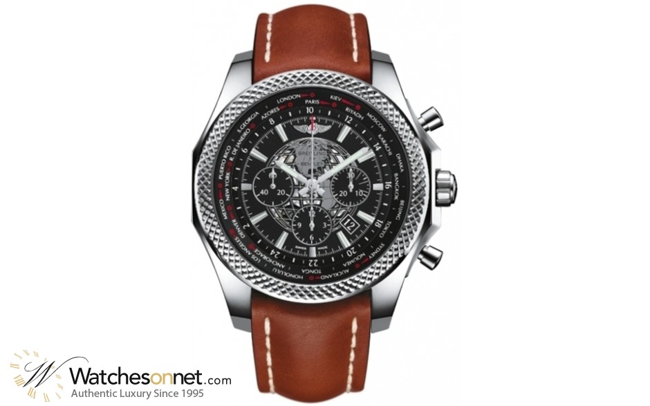 Breitling Bentley B05 Unitime  Chronograph Automatic Men's Watch, Stainless Steel, Black Dial, AB0521U4.BC65.439X