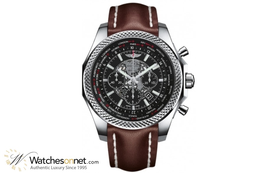Breitling Bentley B05 Unitime  Chronograph Automatic Men's Watch, Stainless Steel, Black Dial, AB0521U4.BC65.444X