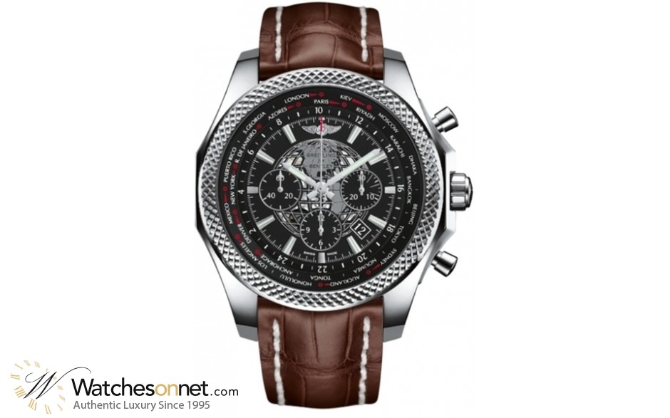 Breitling Bentley B05 Unitime  Chronograph Automatic Men's Watch, Stainless Steel, Black Dial, AB0521U4.BC65.757P