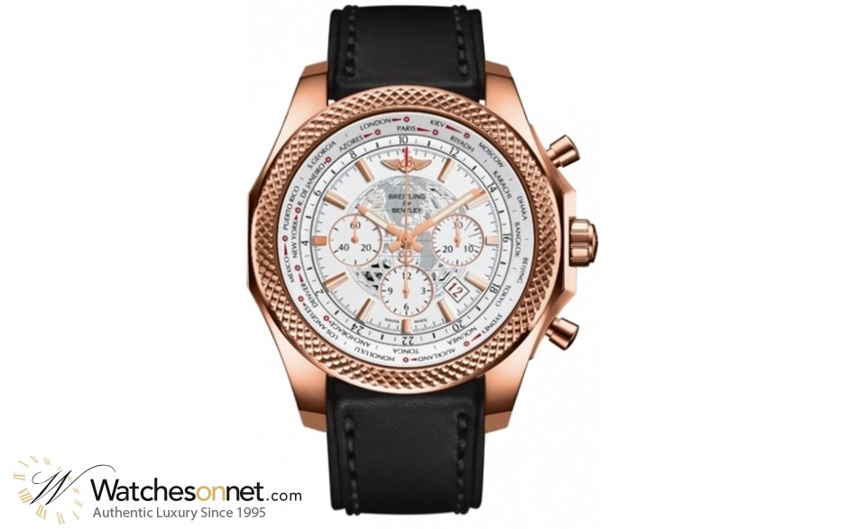 Breitling Bentley B05 Unitime  Chronograph Automatic Men's Watch, 18K Rose Gold, White Dial, RB0521U0.A756.478X