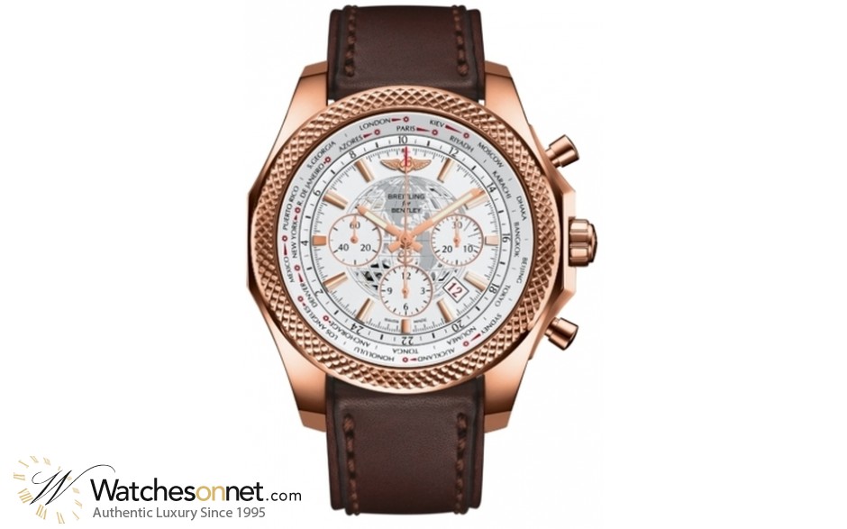 Breitling Bentley B05 Unitime  Chronograph Automatic Men's Watch, 18K Rose Gold, White Dial, RB0521U0.A756.479X