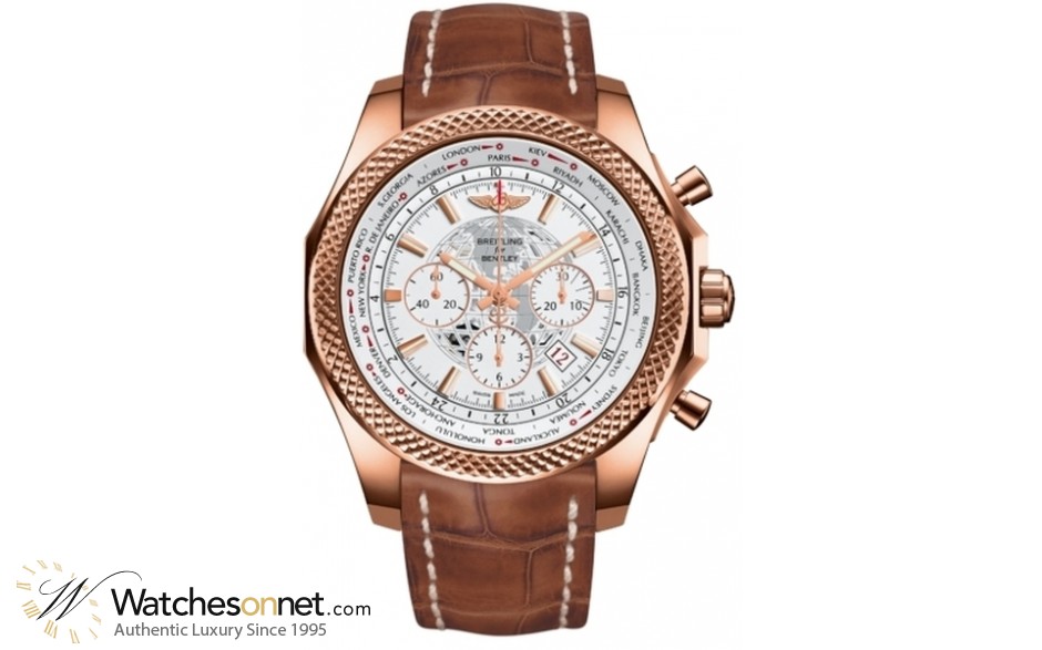 Breitling Bentley B05 Unitime  Chronograph Automatic Men's Watch, 18K Rose Gold, White Dial, RB0521U0.A756.754P