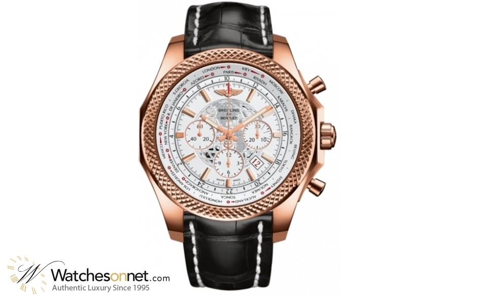 Breitling Bentley B05 Unitime  Chronograph Automatic Men's Watch, 18K Rose Gold, White Dial, RB0521U0.A756.761P