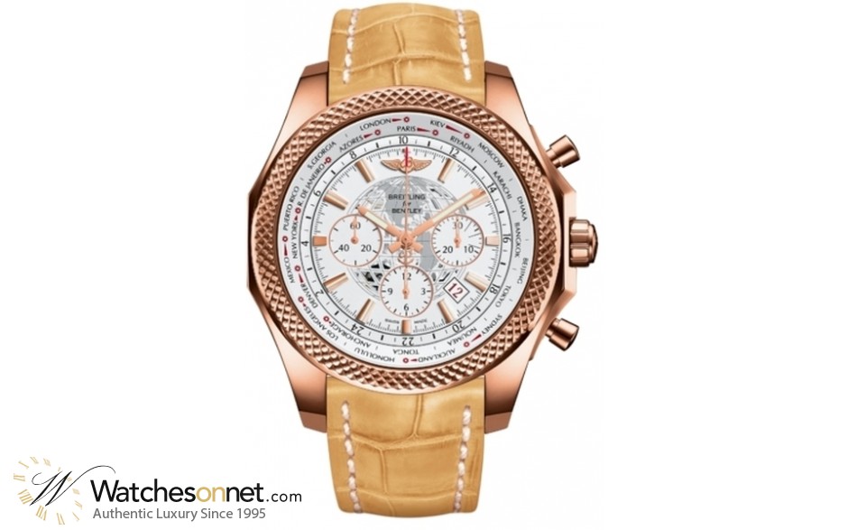 Breitling Bentley B05 Unitime  Chronograph Automatic Men's Watch, 18K Rose Gold, White Dial, RB0521U0.A756.896P