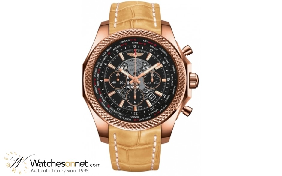 Breitling Bentley B05 Unitime  Chronograph Automatic Men's Watch, 18K Rose Gold, Black Dial, RB0521U4.BC66.897P