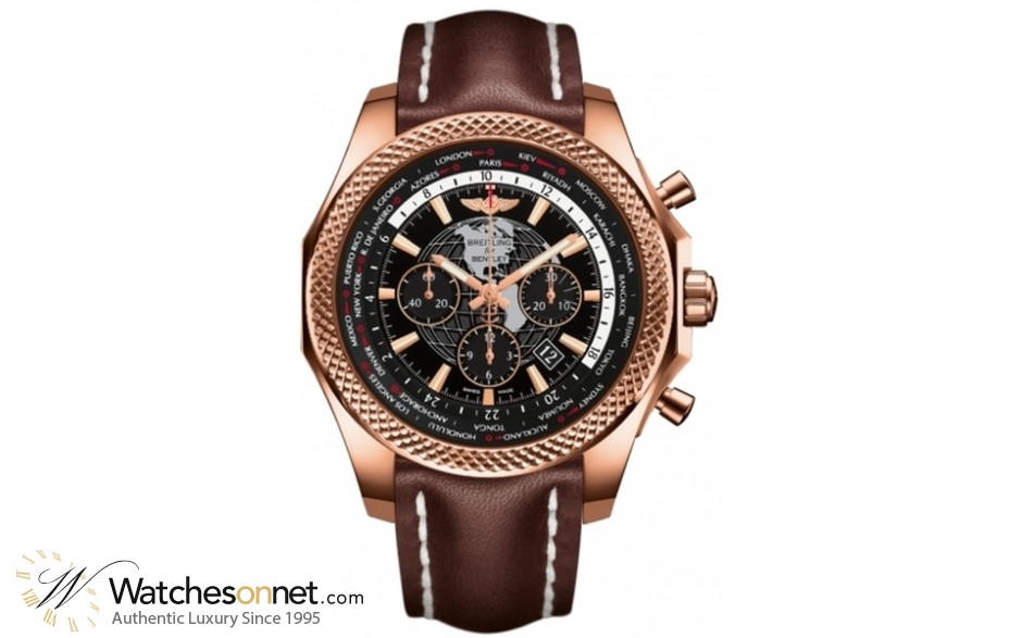 Breitling Bentley B05 Unitime  Chronograph Automatic Men's Watch, 18K Rose Gold, Black Dial, RB0521U4.BE02.444X