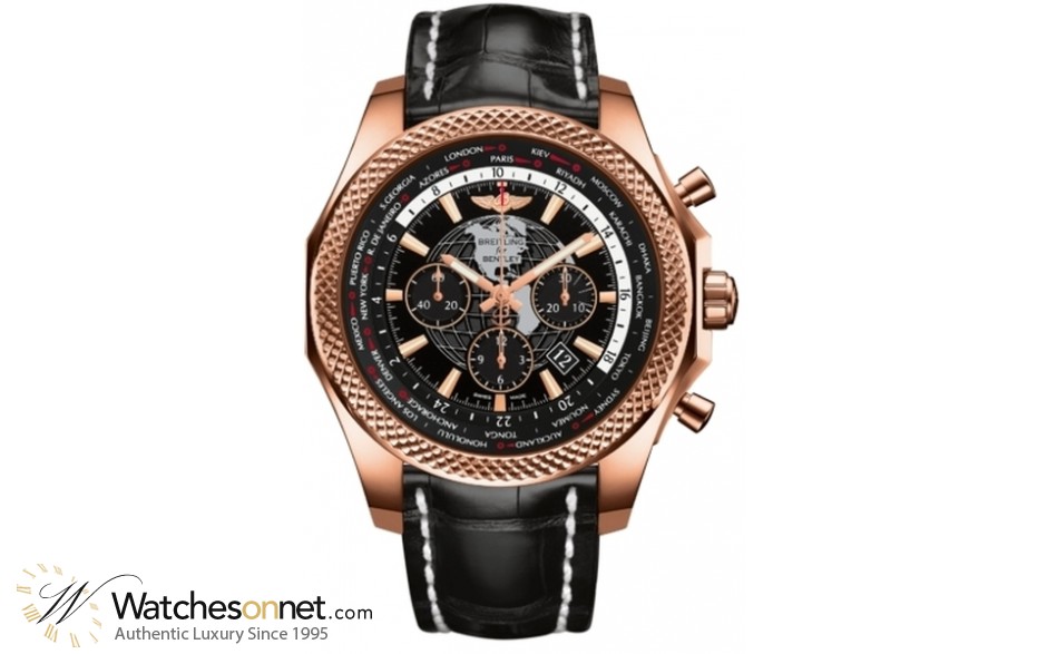 Breitling Bentley B05 Unitime  Chronograph Automatic Men's Watch, 18K Rose Gold, Black Dial, RB0521U4.BE02.761P