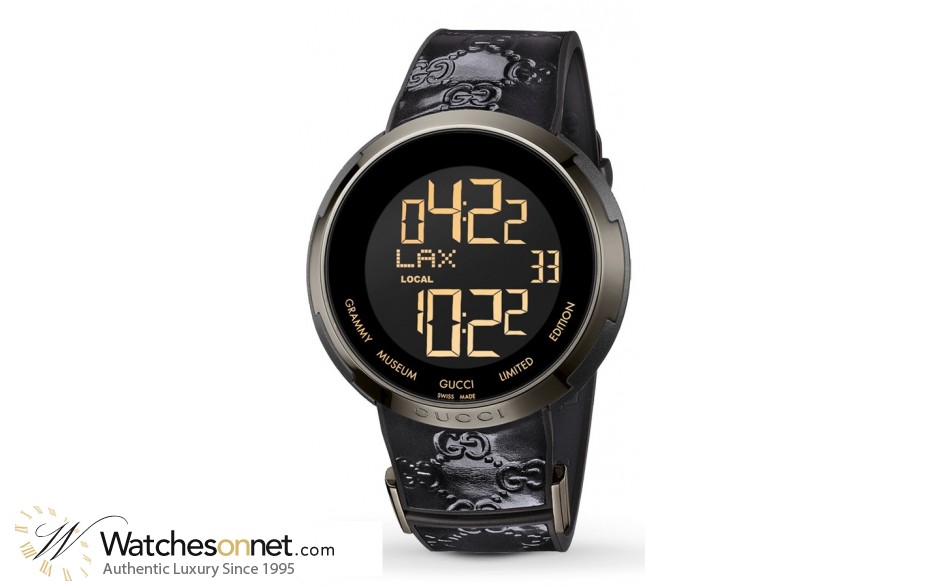 Gucci i-Gucci  Quartz Men's Watch, Stainless Steel, Black Dial, YA114101